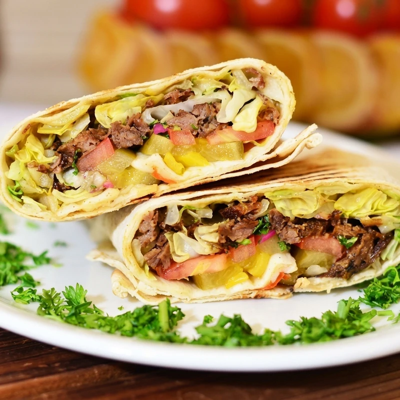 Beef shawarma at Mazaj Mediterranean Cuisine on 7 Avenue SW, downtown Calgary