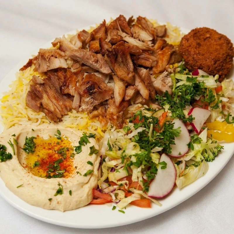 Chicken platter at Mazaj Mediterranean Cuisine, downtown Calgary